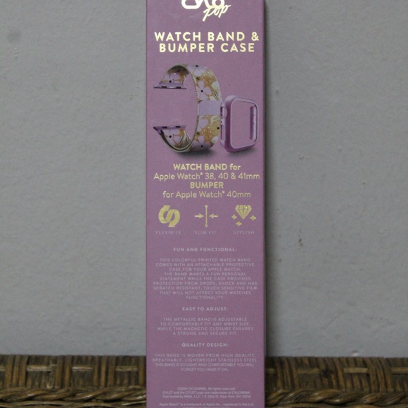 Cylo Pop.  Metal Mesh  Watch Band & Bumper Case. for Apple 41mm.  40mm.  38mm. - Picture 3 of 5